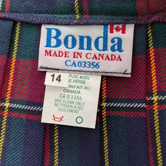 Authentic Scottish Tartan by Bonda Made in Canada NWT Vintage size 14 Outlander - Picture 8 of 9